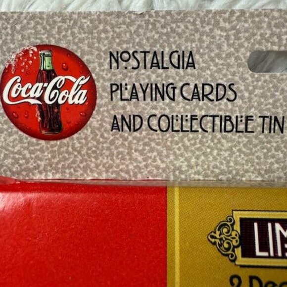 Vintage Coca-Cola Boxed Santa 'For Sparkling Holidays' Tin 2 Decks Playing Cards - Picture 5 of 14